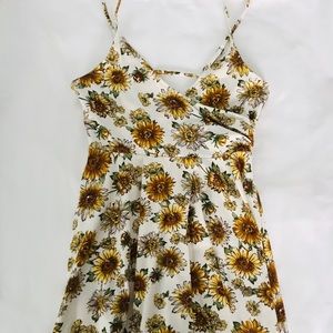 Sunflower Cutout Back Flare Dress